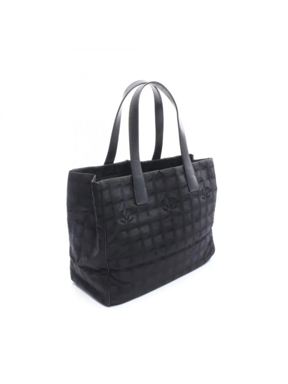 Chanel Tote Bag New Travel Line MM Black Nylon Leather MM